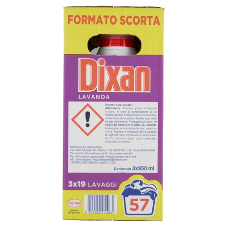 DIXAN Liquido Lavanda 360° Tripack 57 Lav. (3x19)